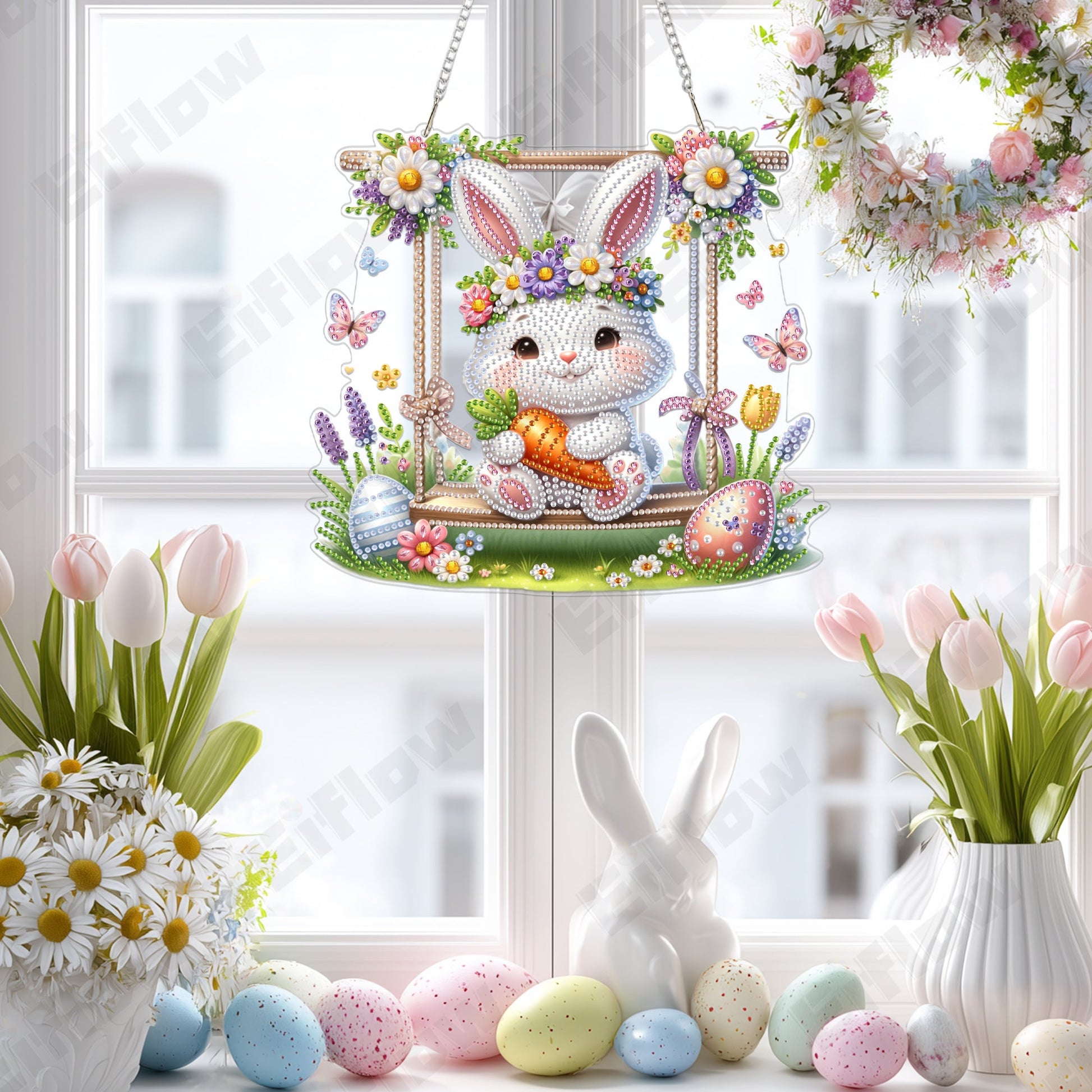 Rabbit Swinging on a Swing