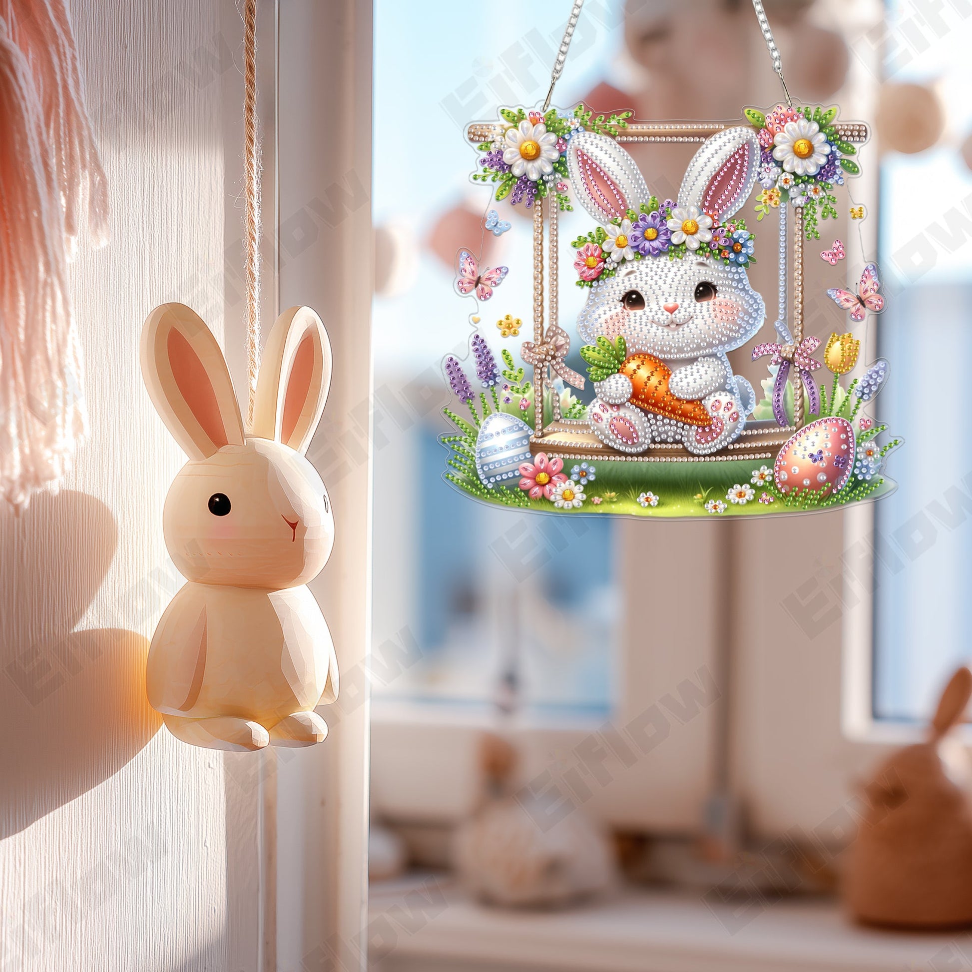 Rabbit Swinging on a Swing