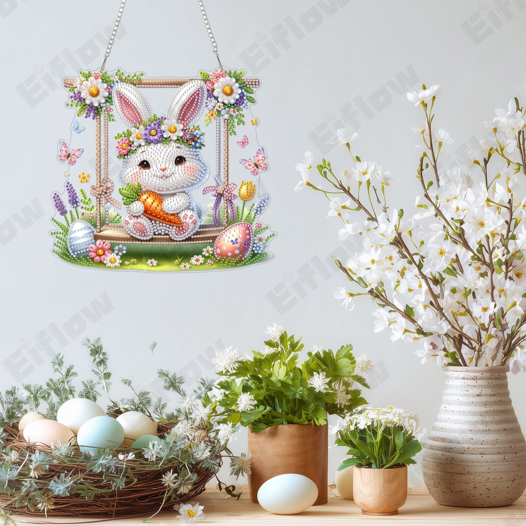 Rabbit Swinging on a Swing