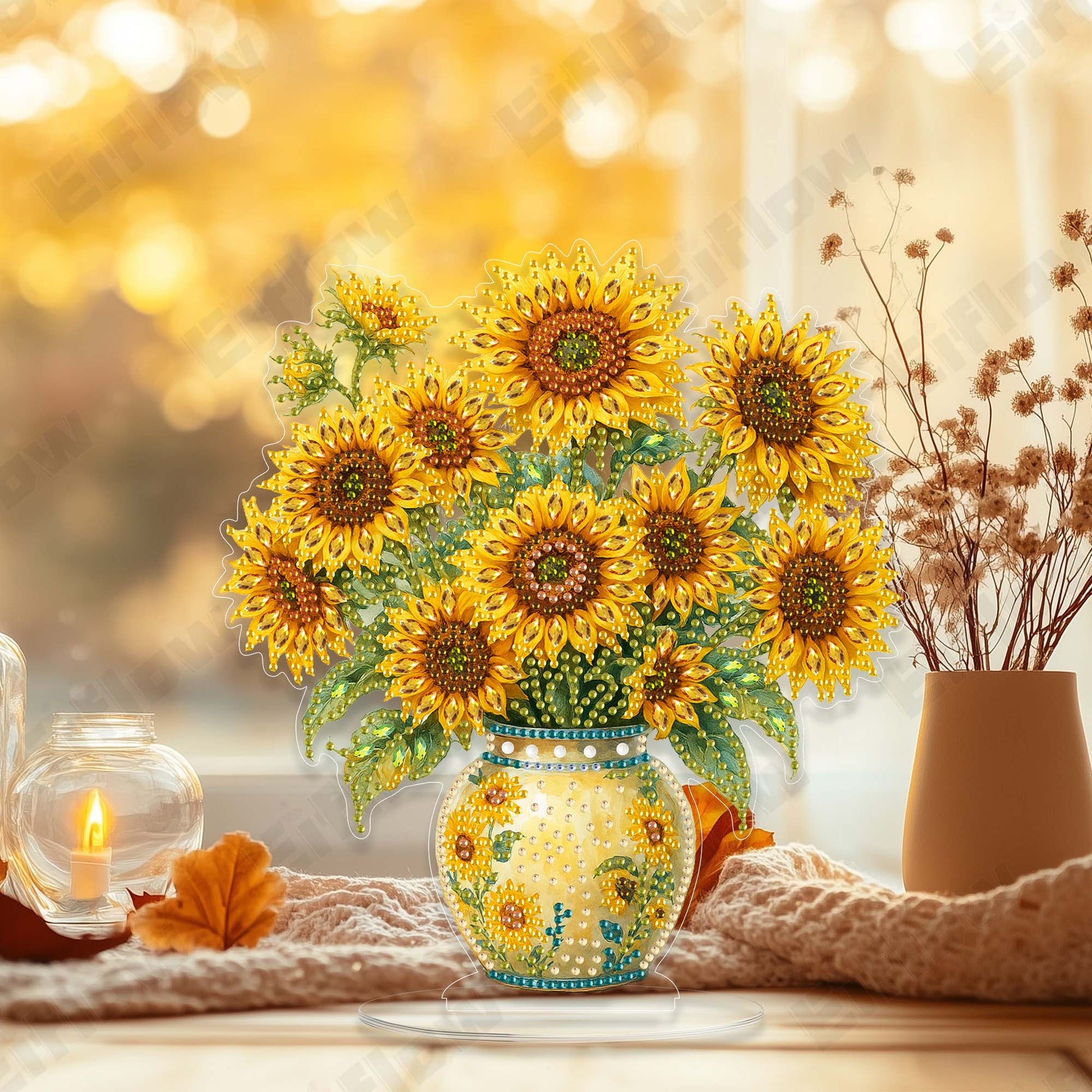 Blooming Sunflower in the Vase