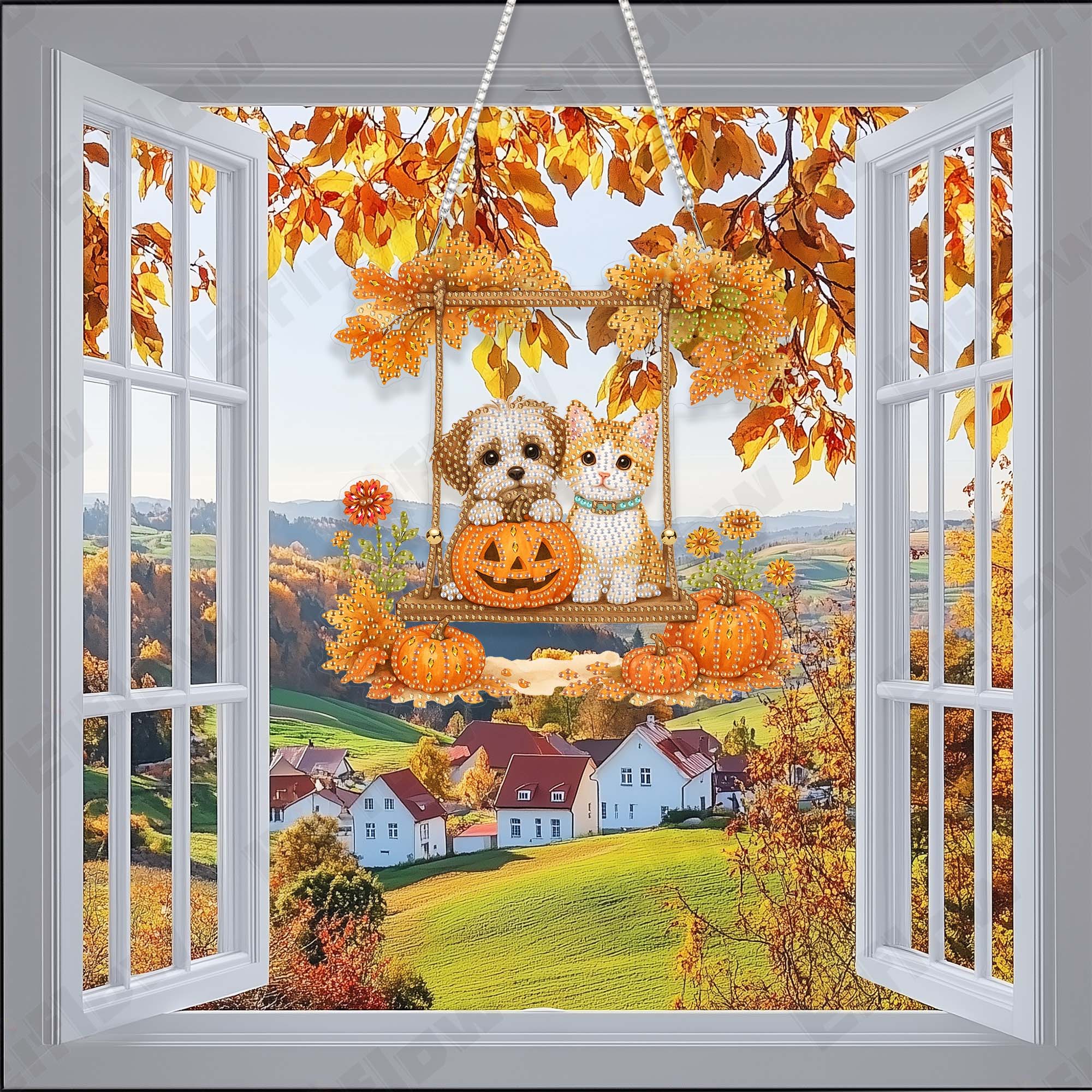 Hanging Pendant, Cat and Dog