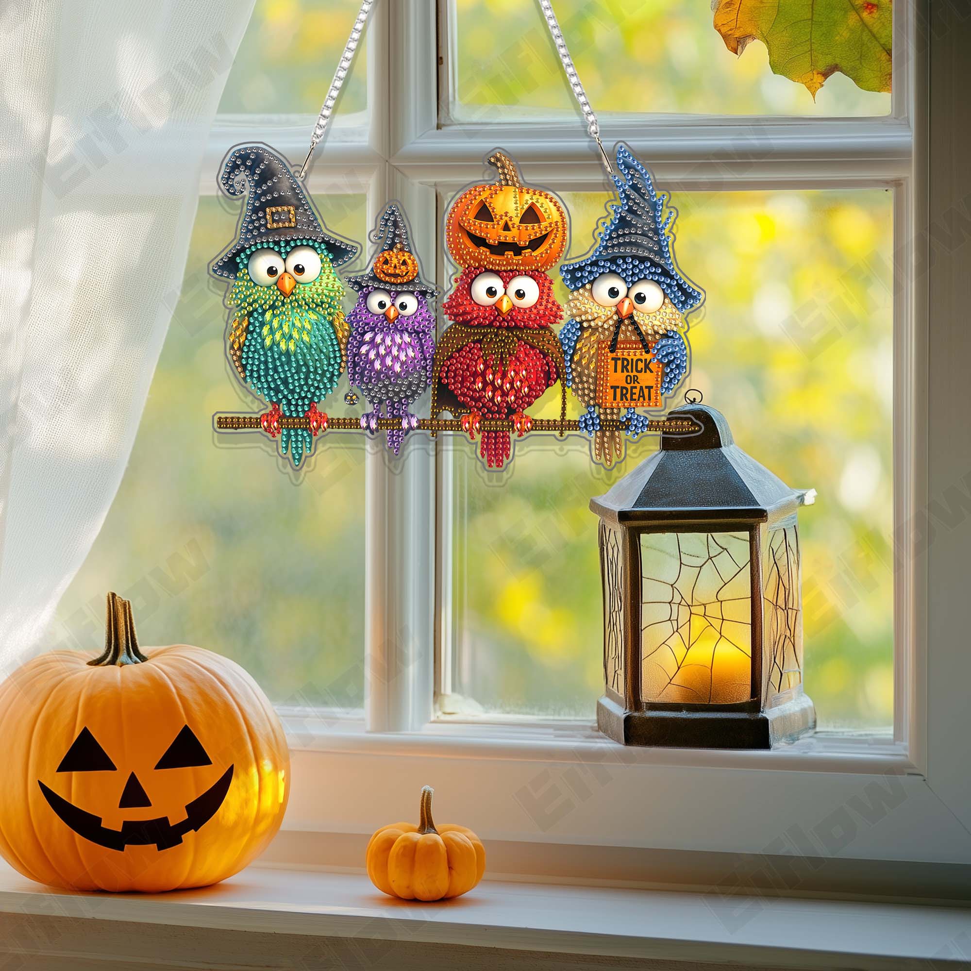 Colorful Halloween Birds - Hanging