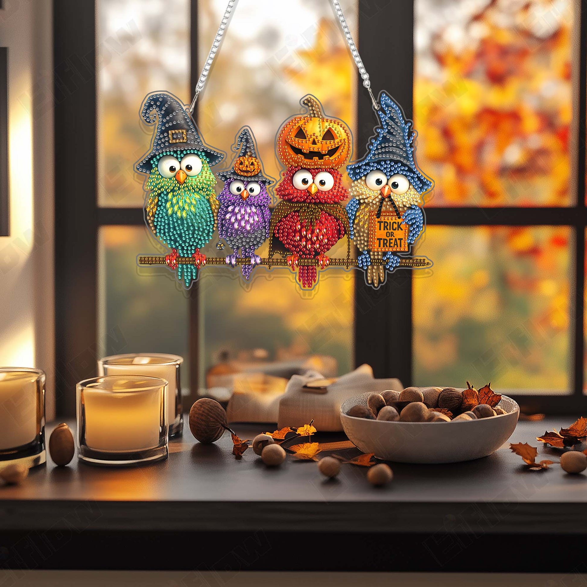 Colorful Halloween Birds - Hanging
