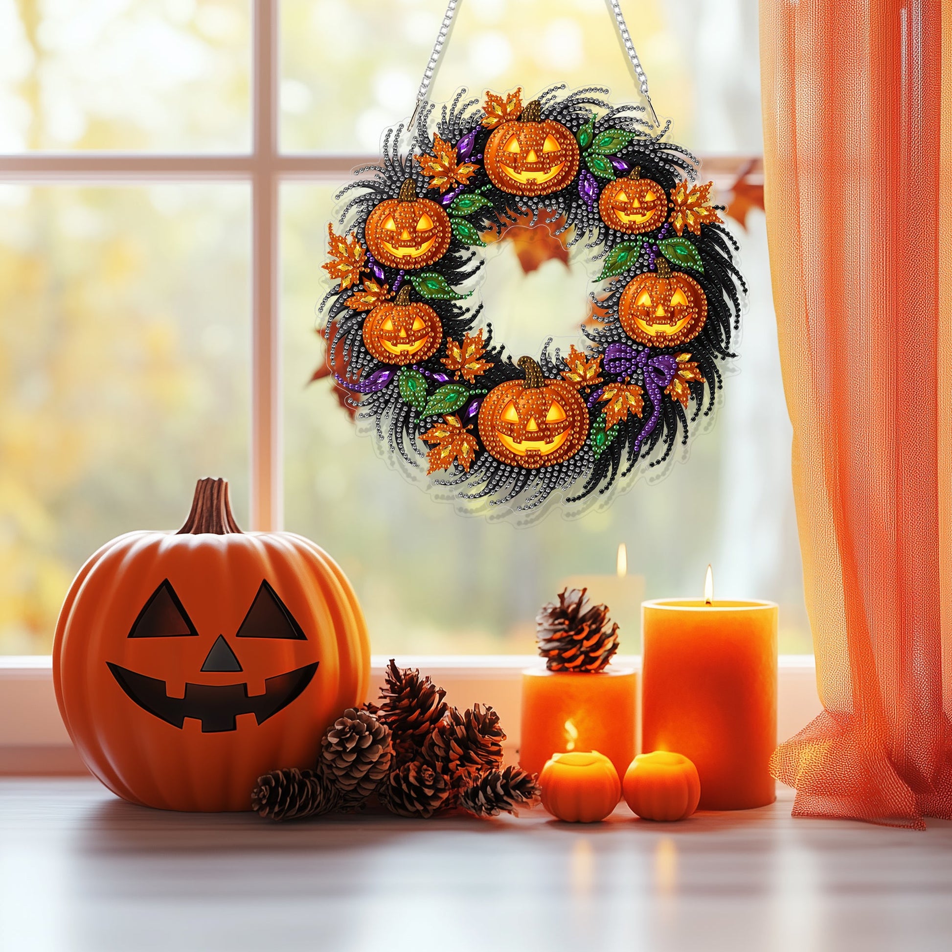 Halloween Pumpkin Wreath