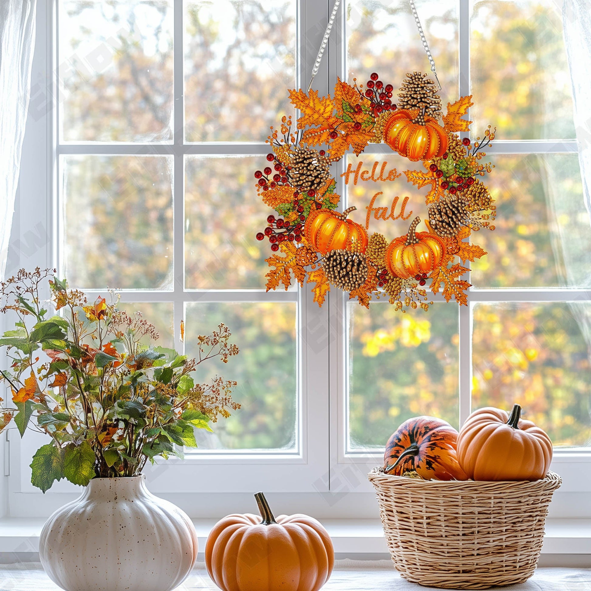 Hanging Pendant, Fall Wreath
