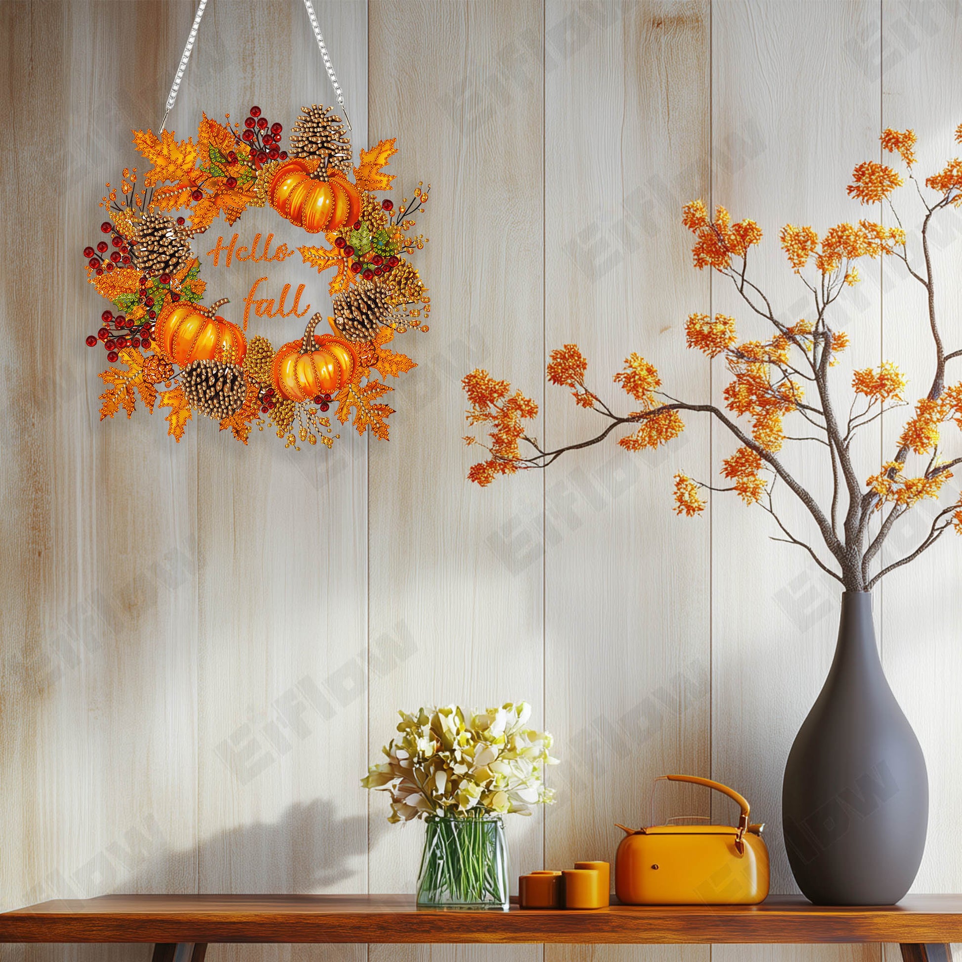 Hanging Pendant, Fall Wreath