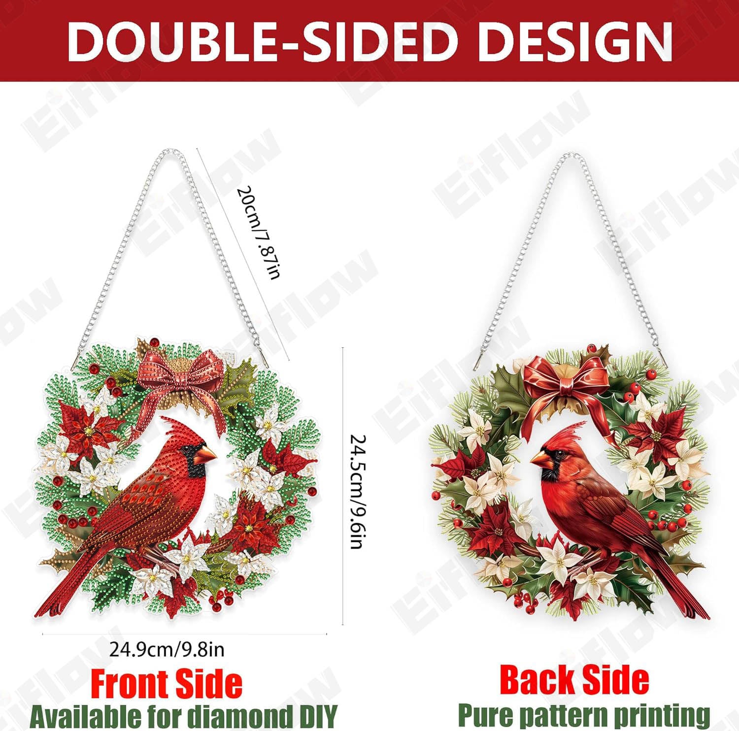 Cardinal on the Christmas Wreath