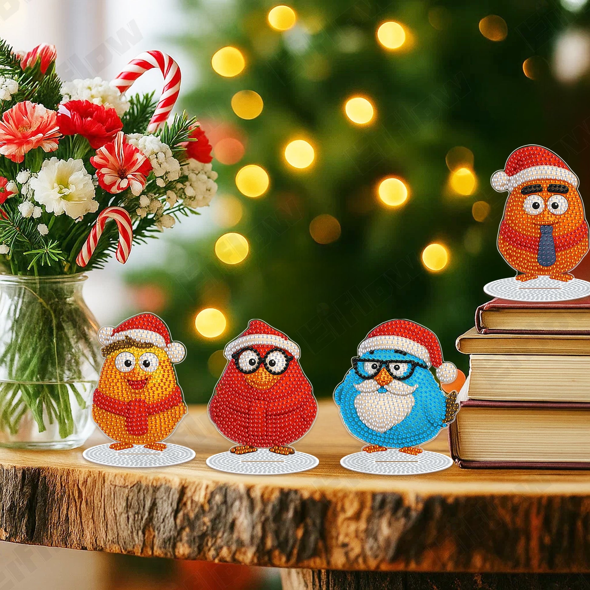 4PCS Christmas Bird Ornament - Tabletop