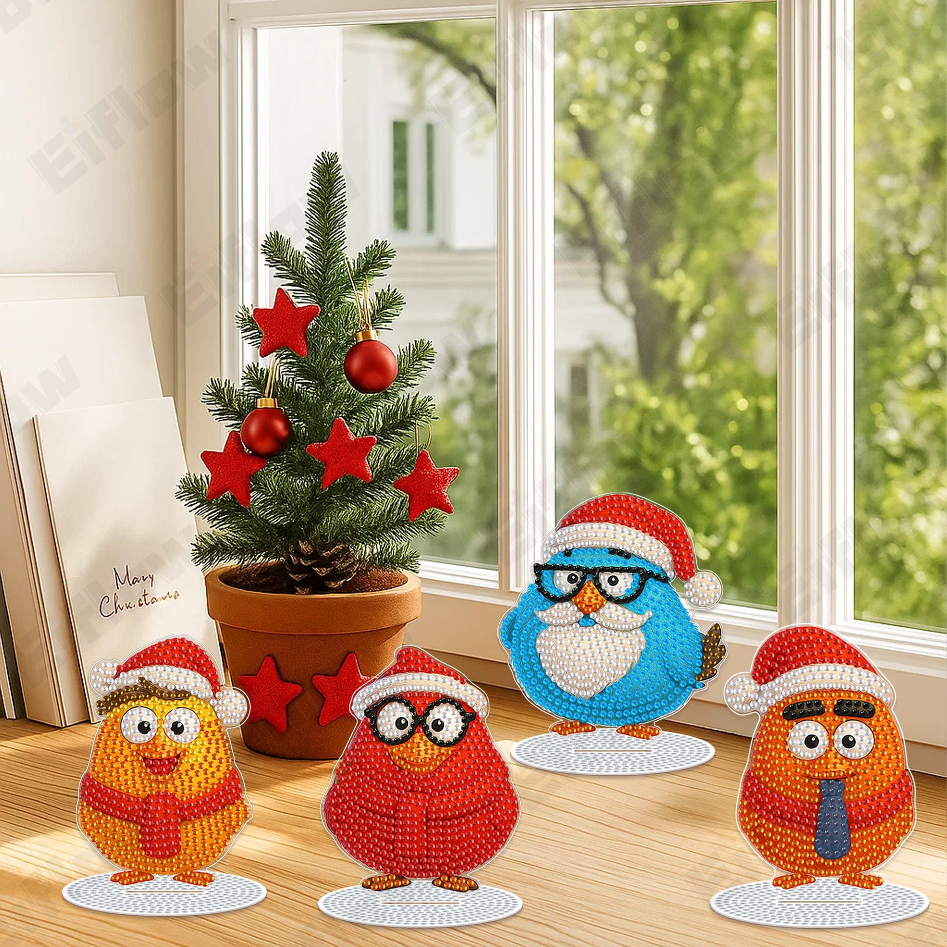 4PCS Christmas Bird Ornament - Tabletop