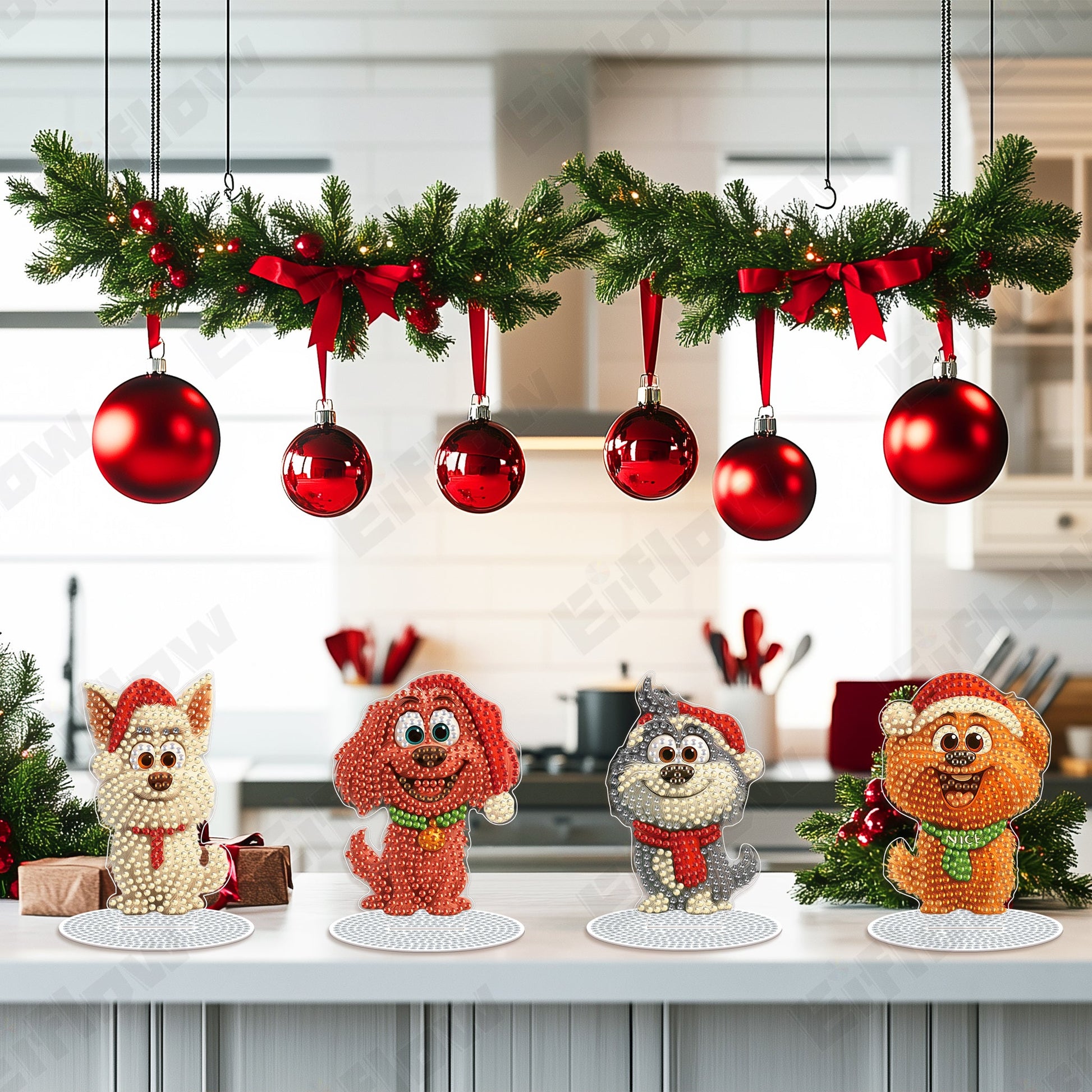 4PCS Christmas Dog Ornament