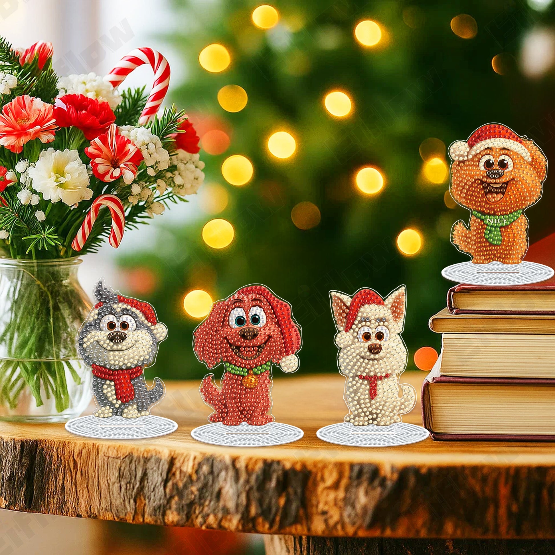 4PCS Christmas Dog Ornament - Tabletop