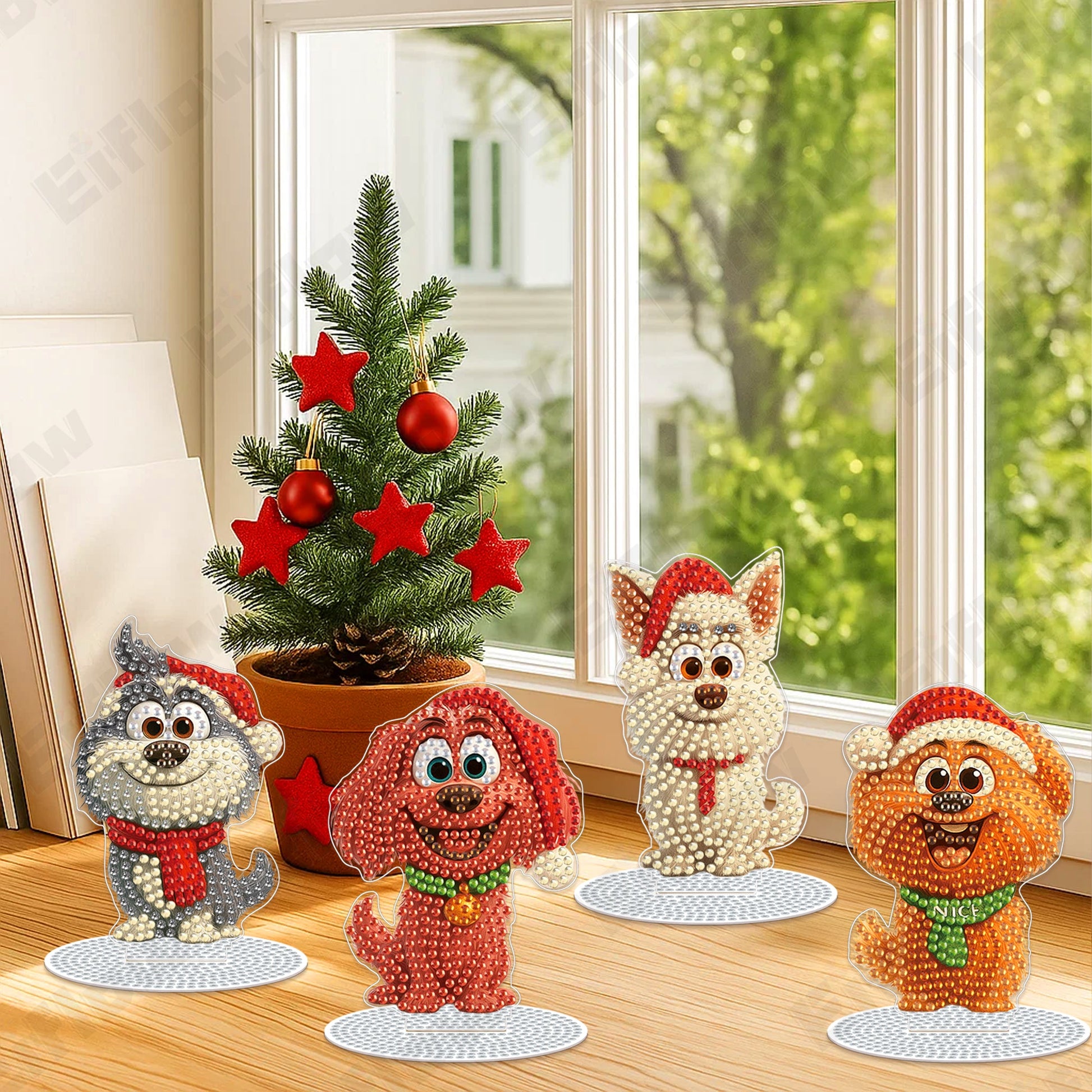 4PCS Christmas Dog Ornament