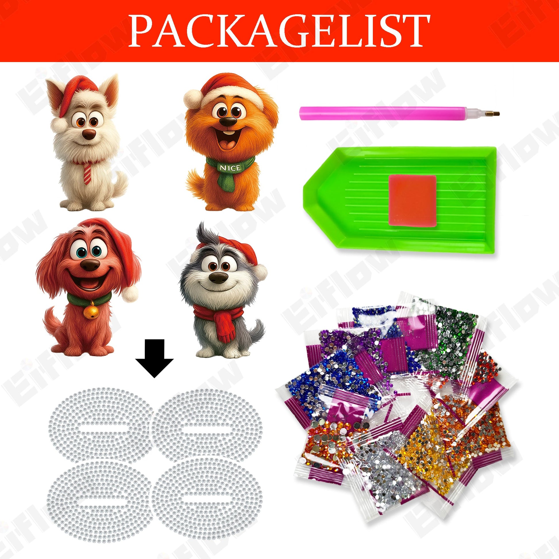 4PCS Christmas Dog Ornament