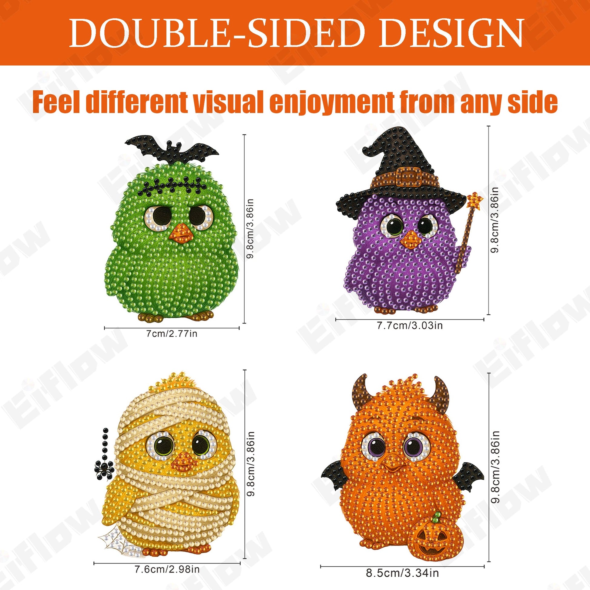 4PCS Halloween Bird Ornament