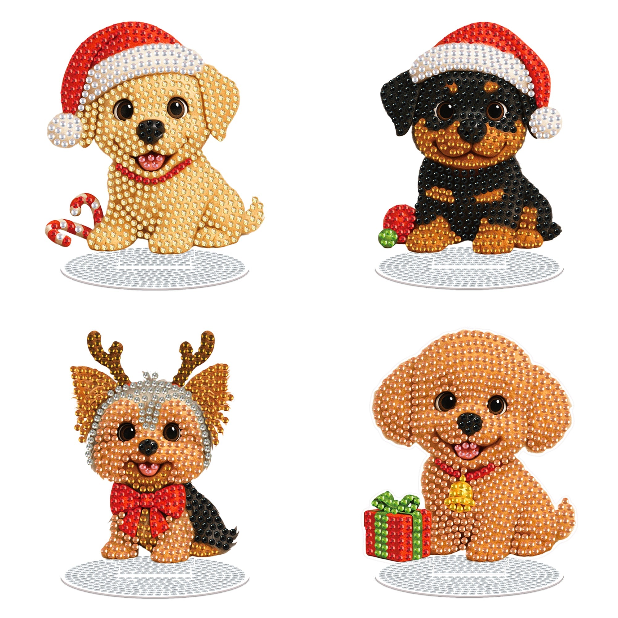 4PCS Christmas Puppy Ornament