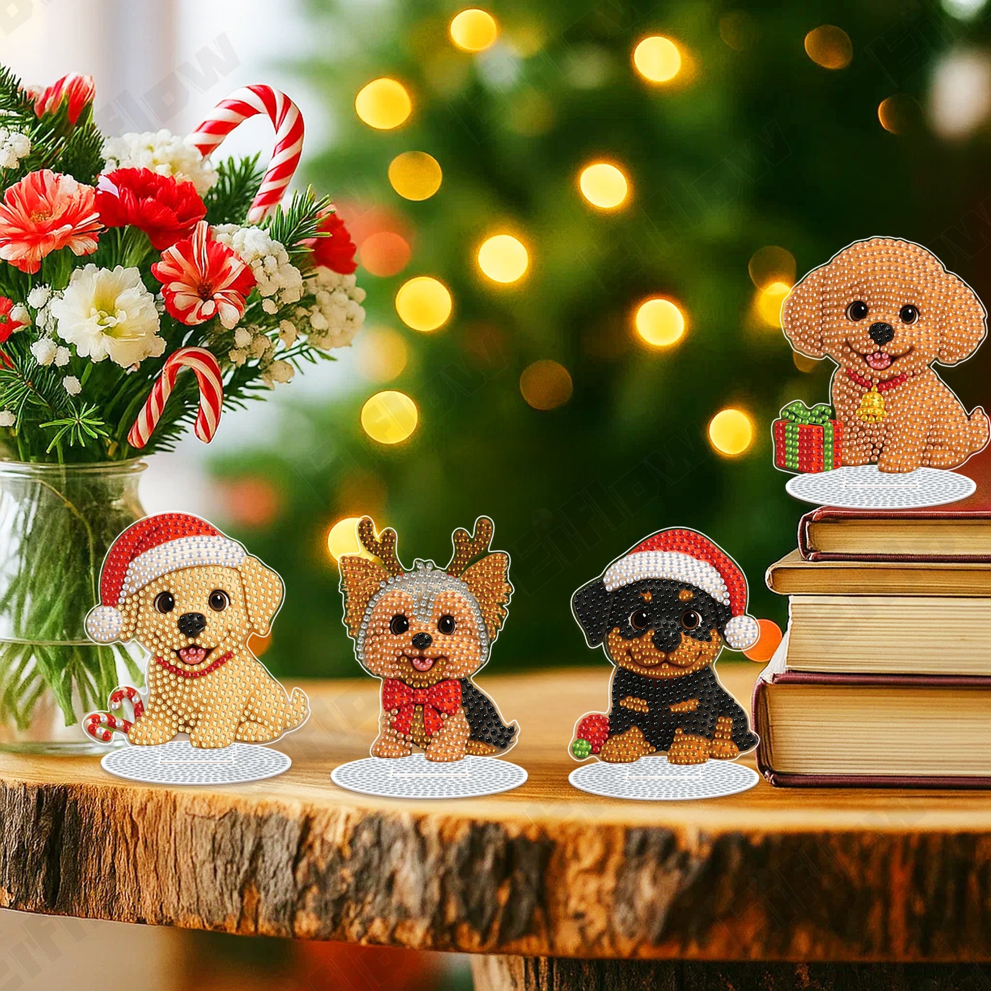 4PCS Christmas Puppy Ornament - Tabletop