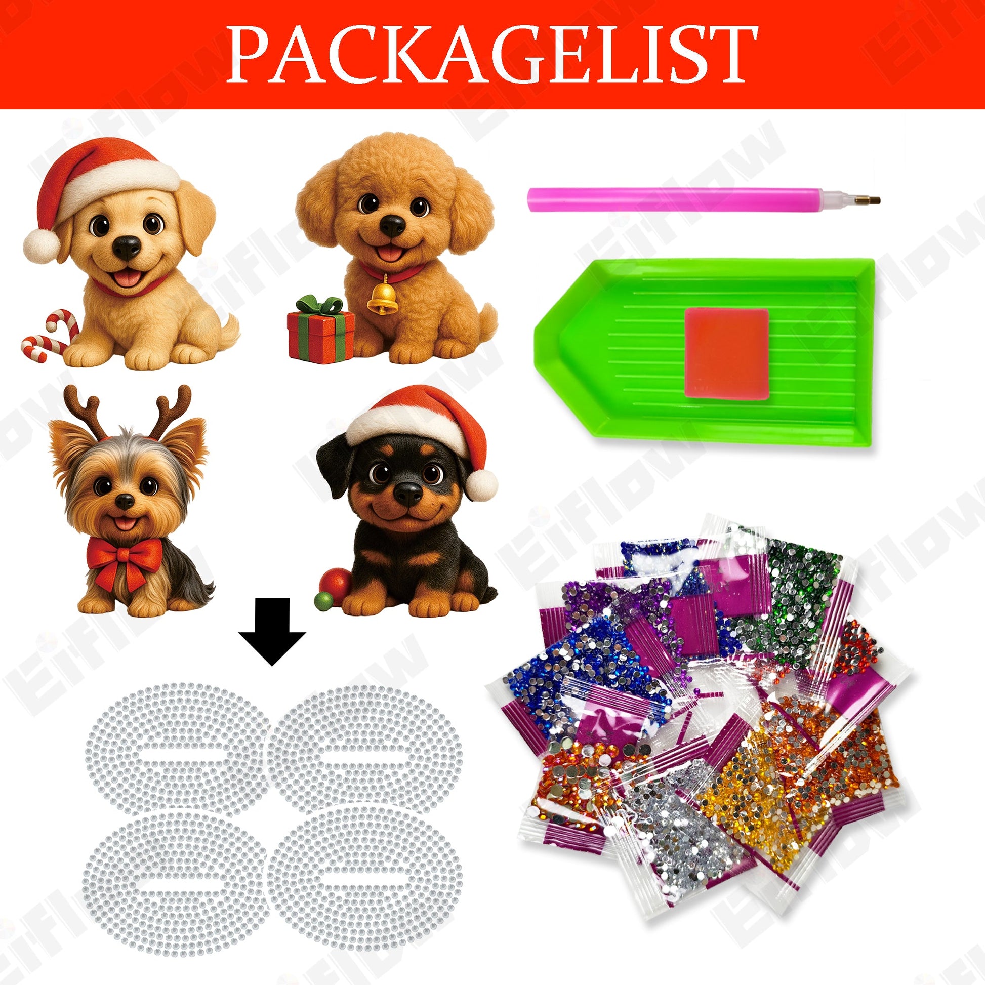 4PCS Christmas Puppy Ornament - Tabletop