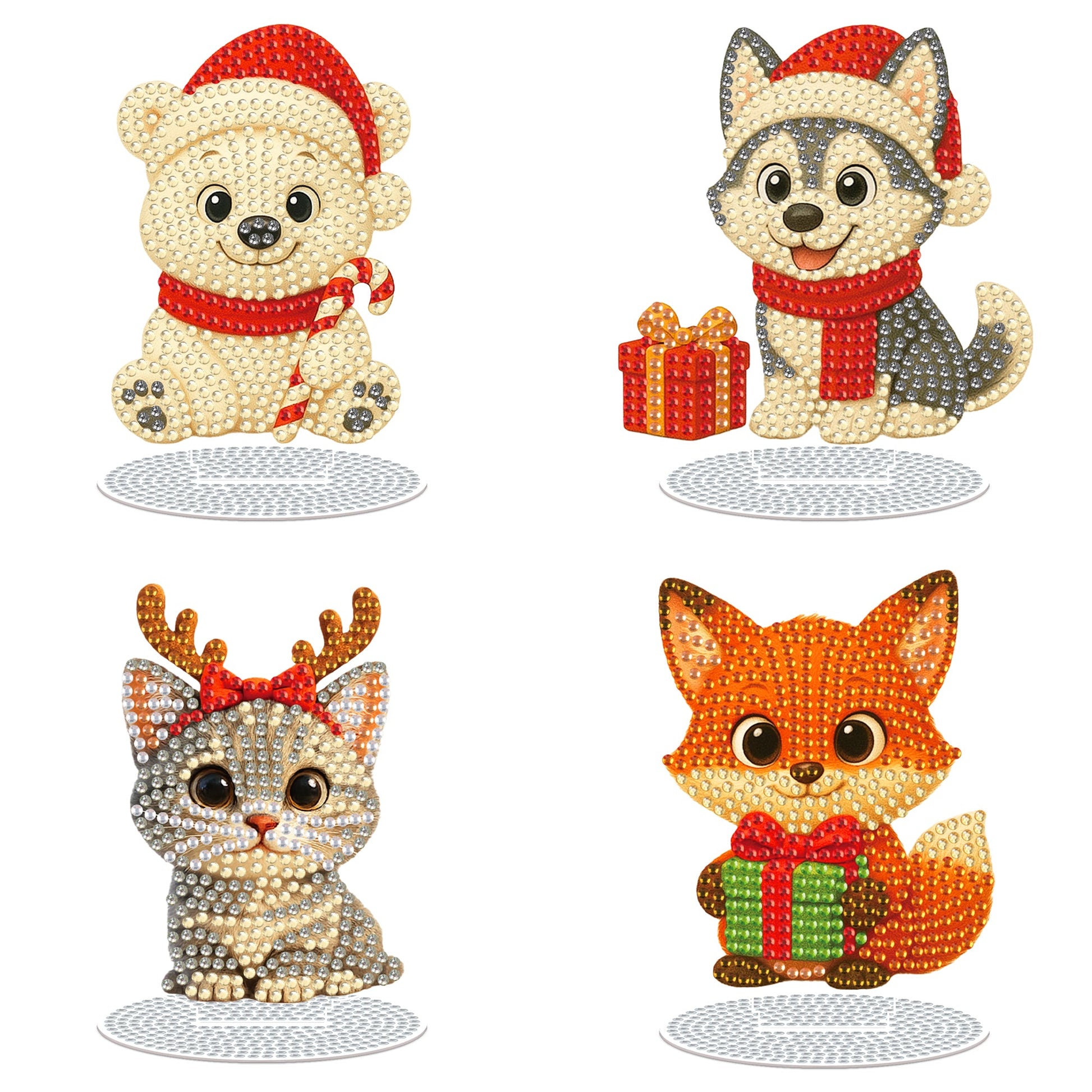 4PCS Christmas Animals Ornament