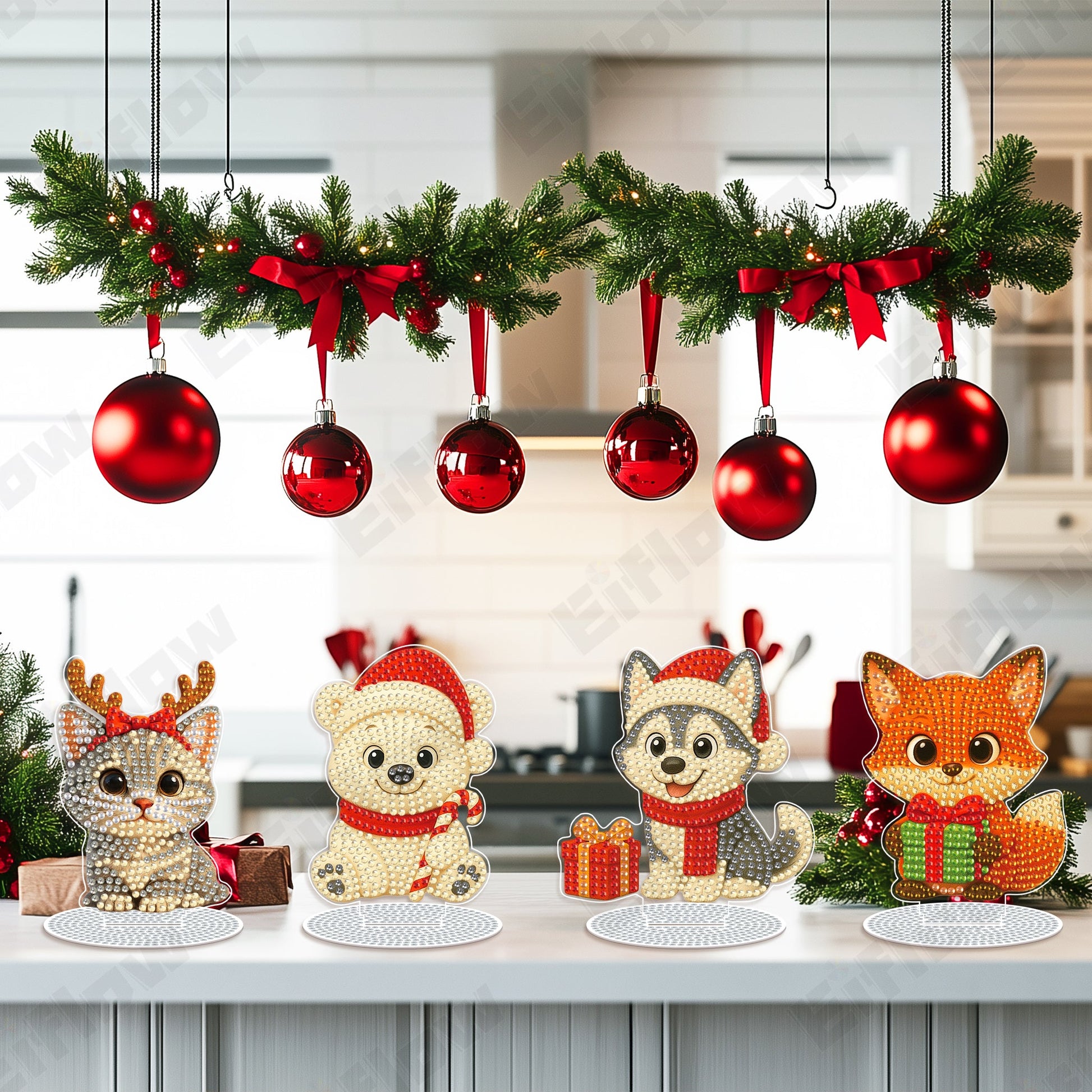 4PCS Christmas Animals Ornament - Tabletop