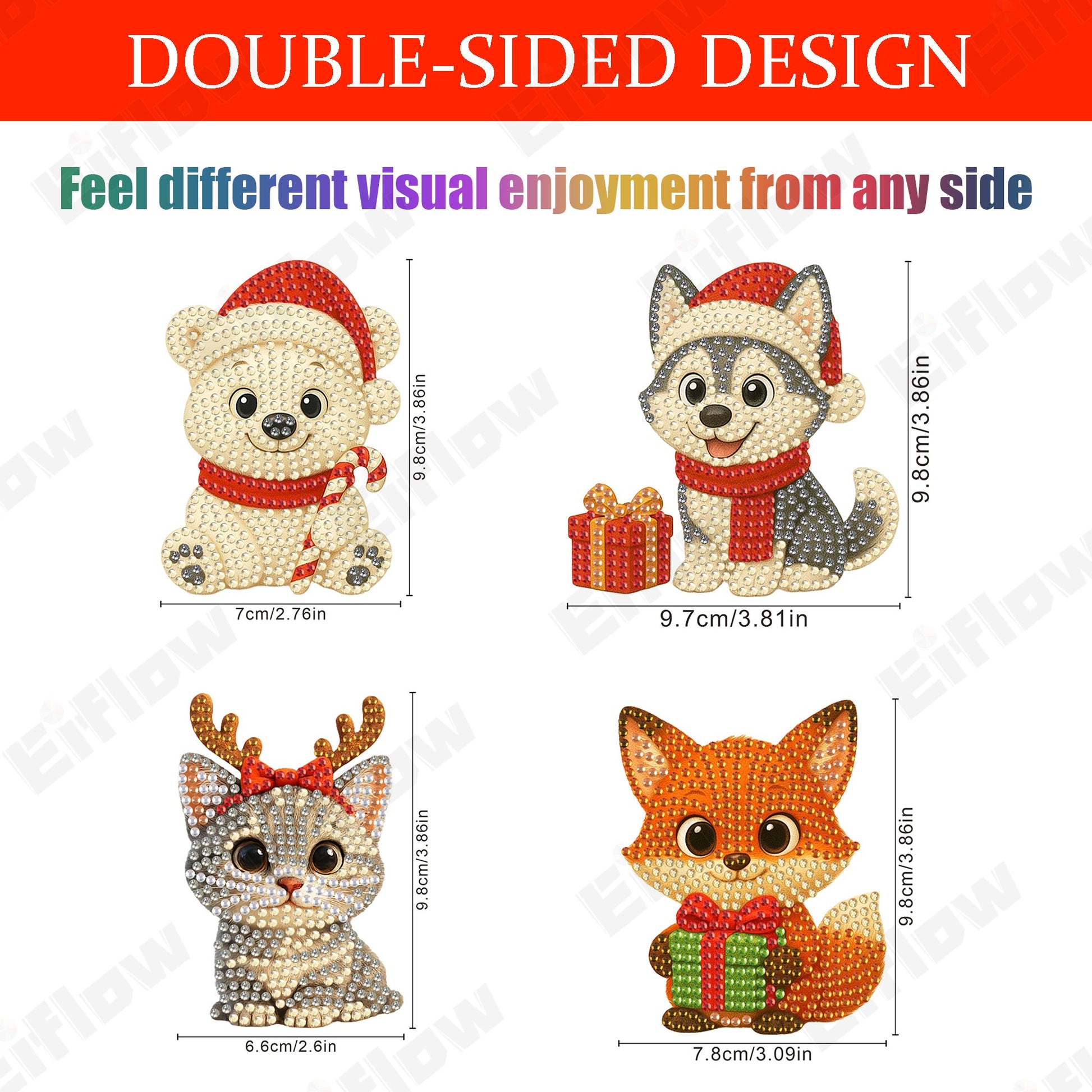 4PCS Christmas Animals Ornament