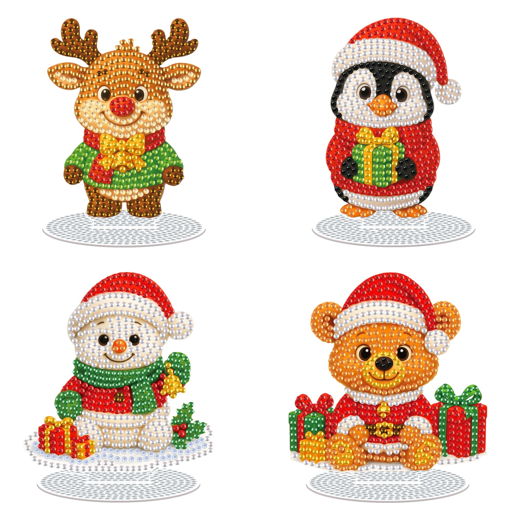 4PCS Christmas Happy Ornament
