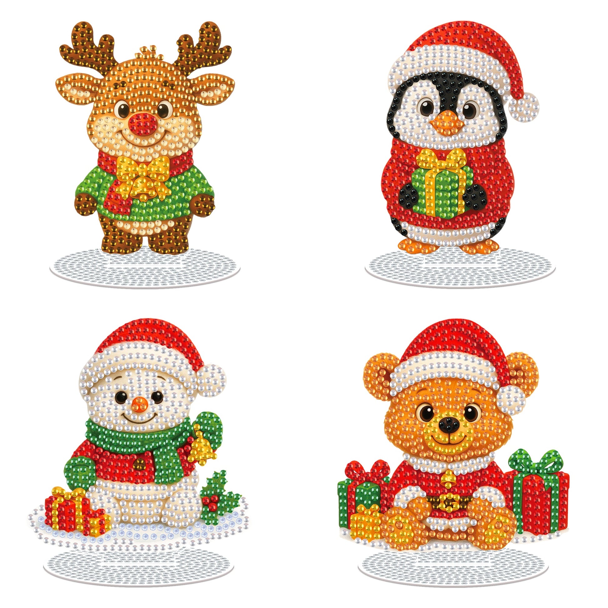 4PCS Christmas Happy Ornament