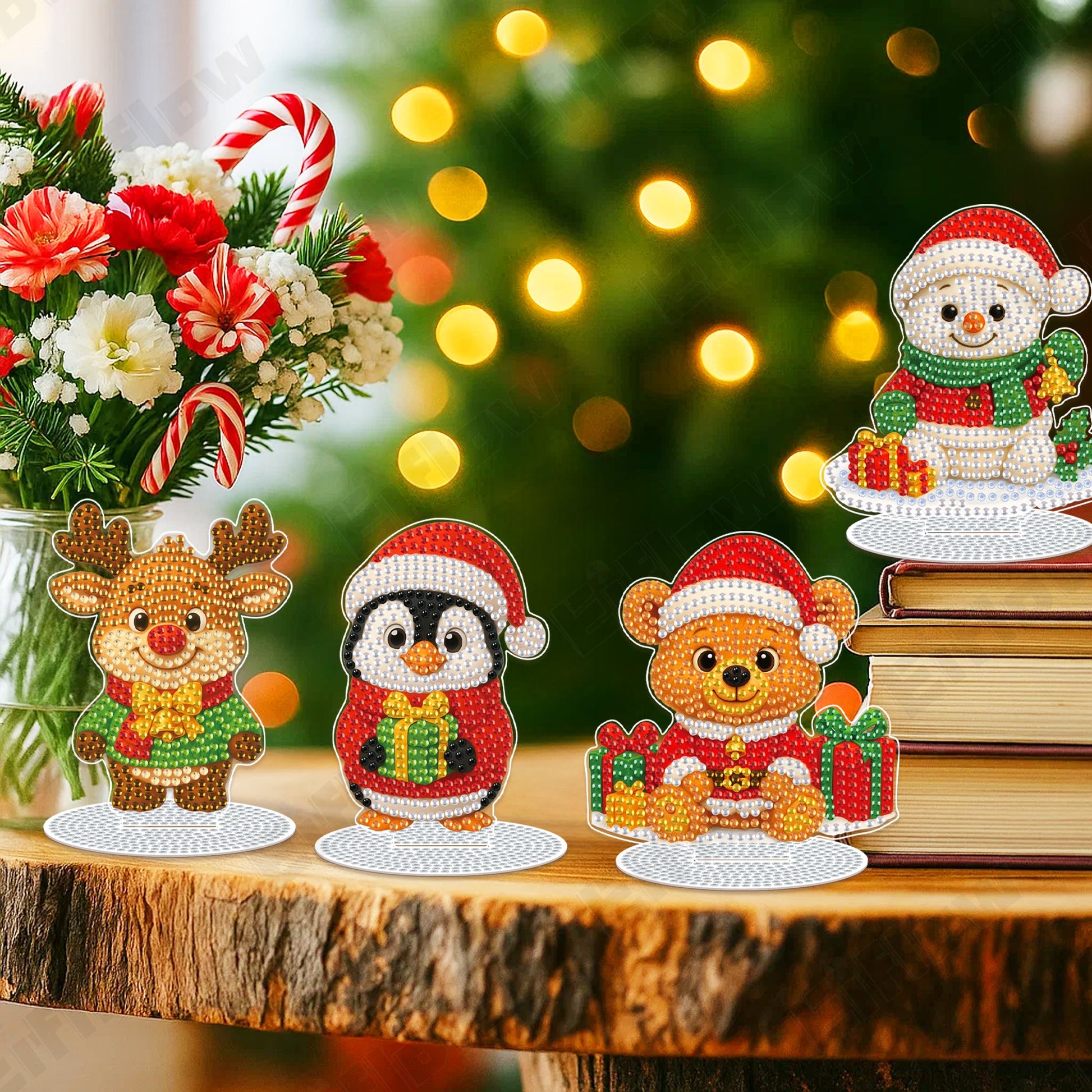 4PCS Christmas Happy Ornament